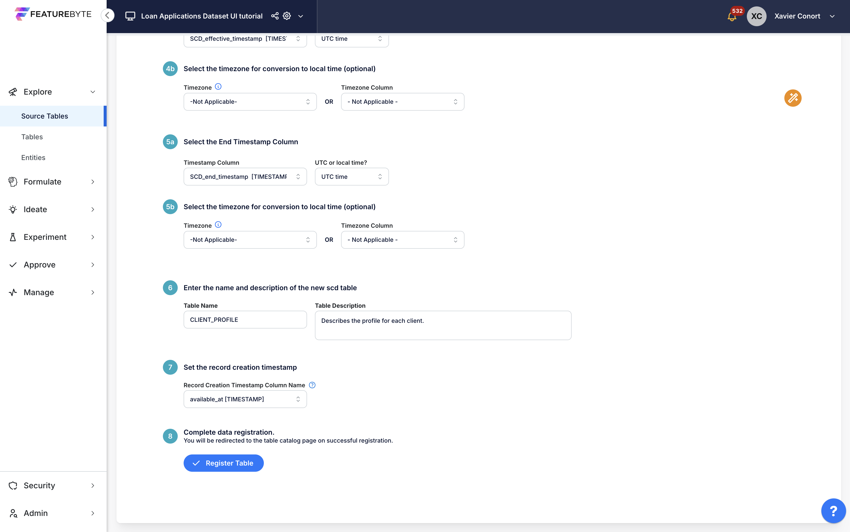 Register CLIENT_PROFILE