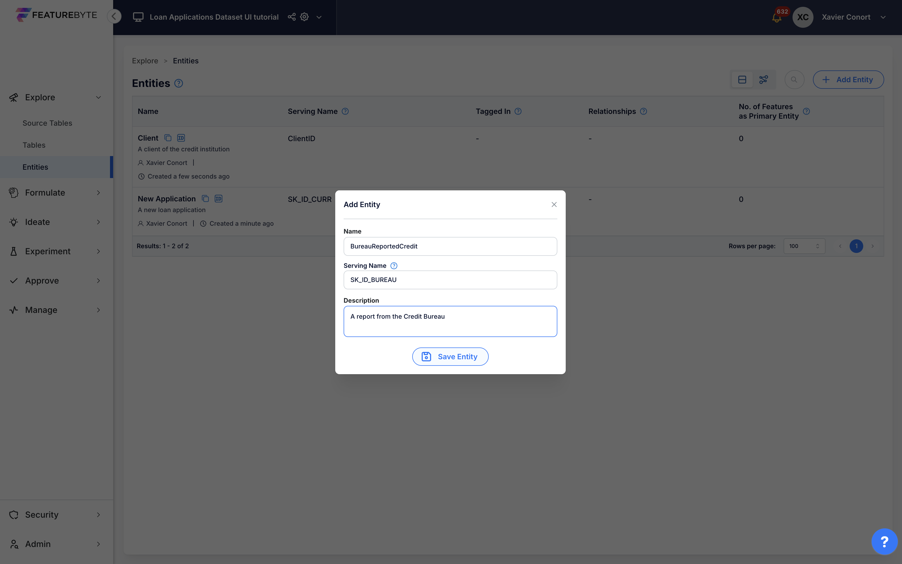 Register Entities