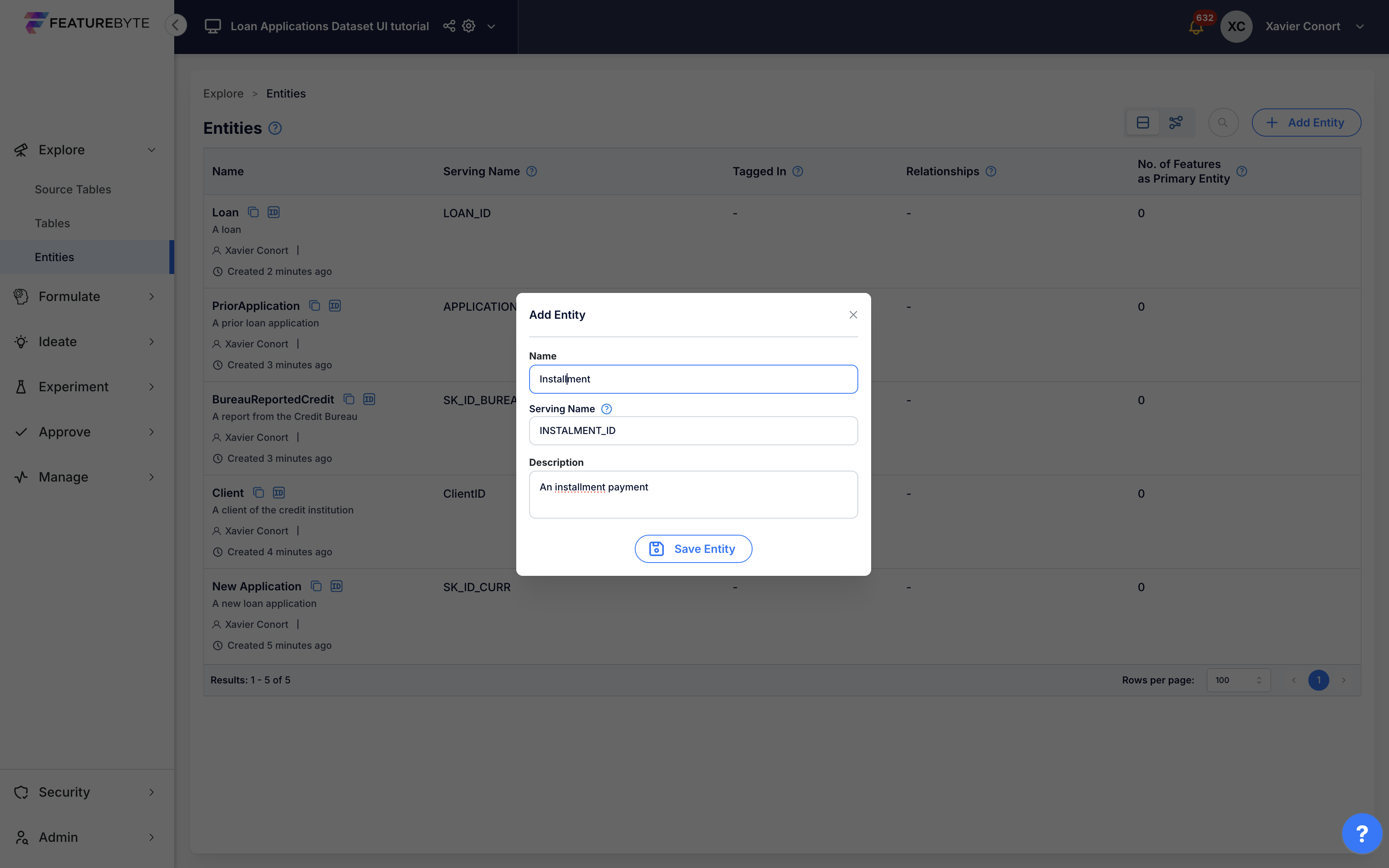 Register Entities