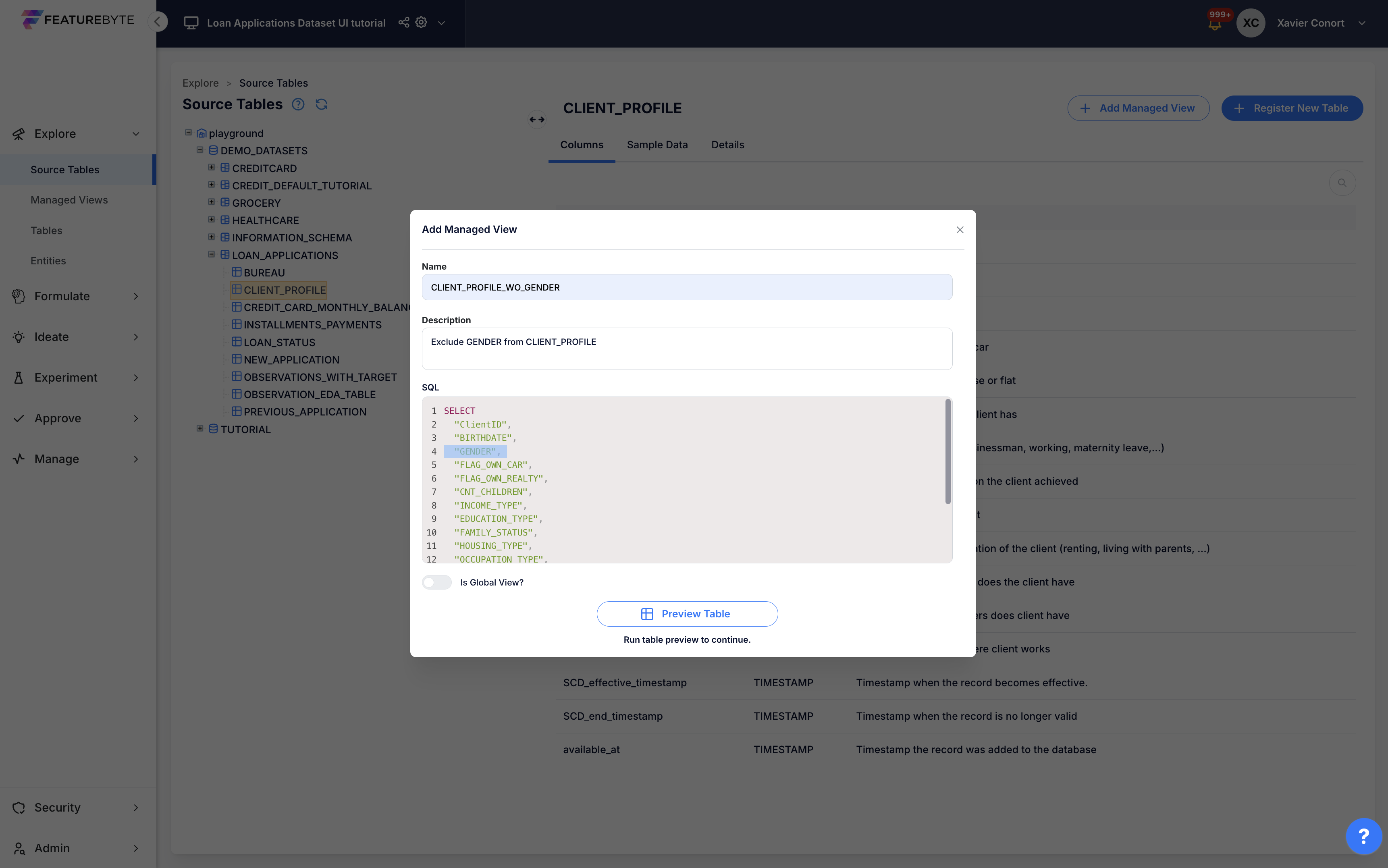 ManagedViewCreation