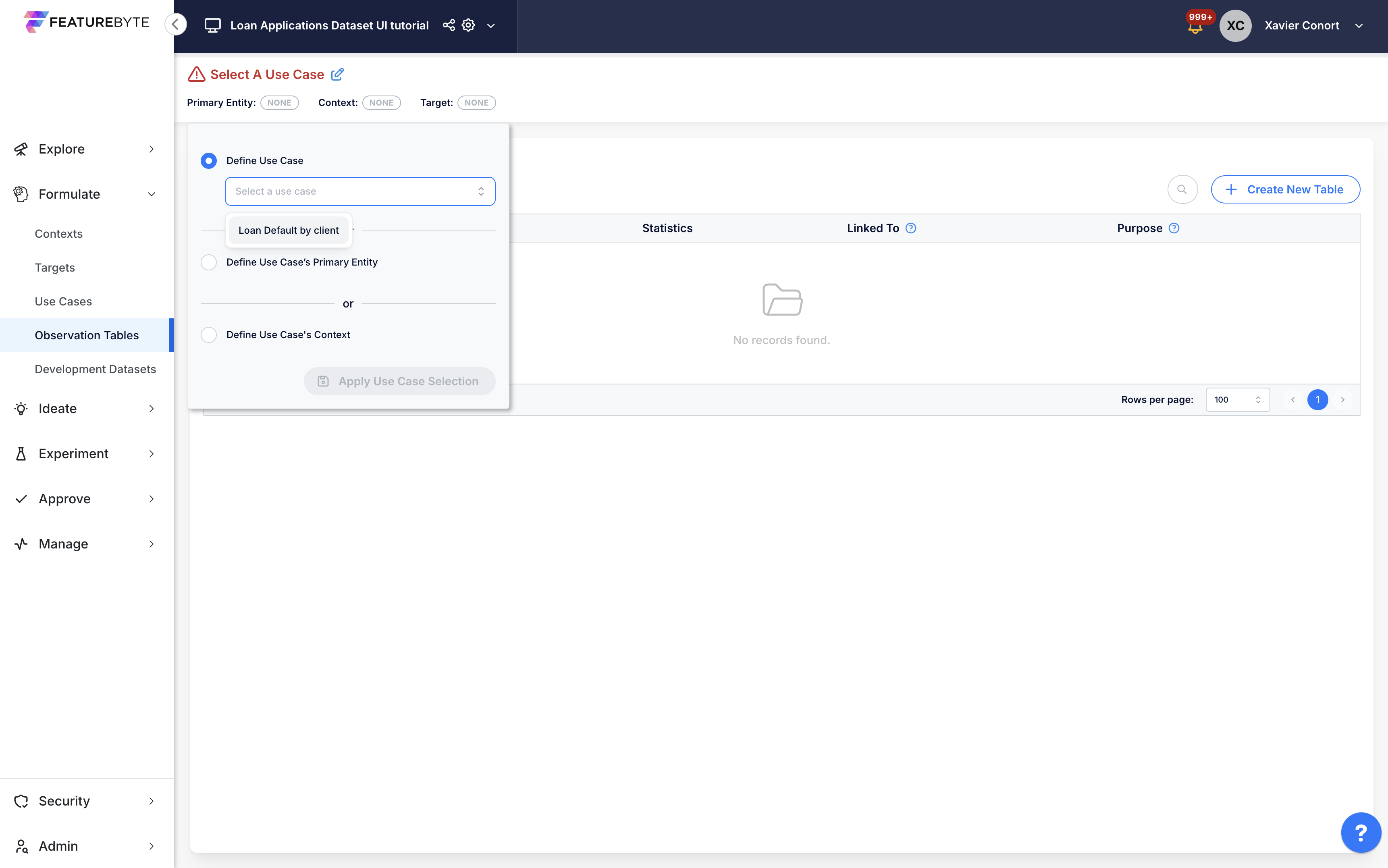 Select Use Case