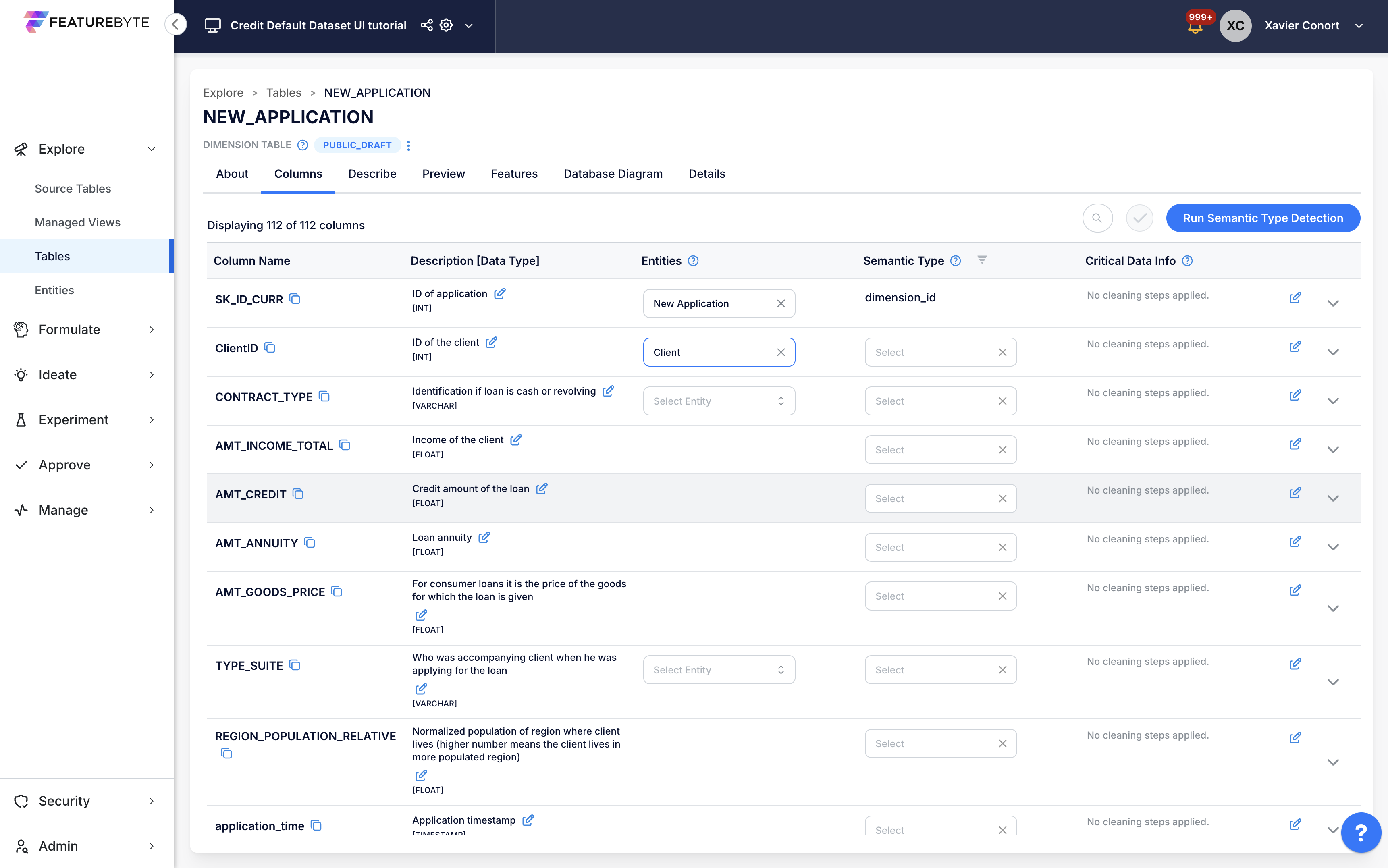 Register Entities In Table