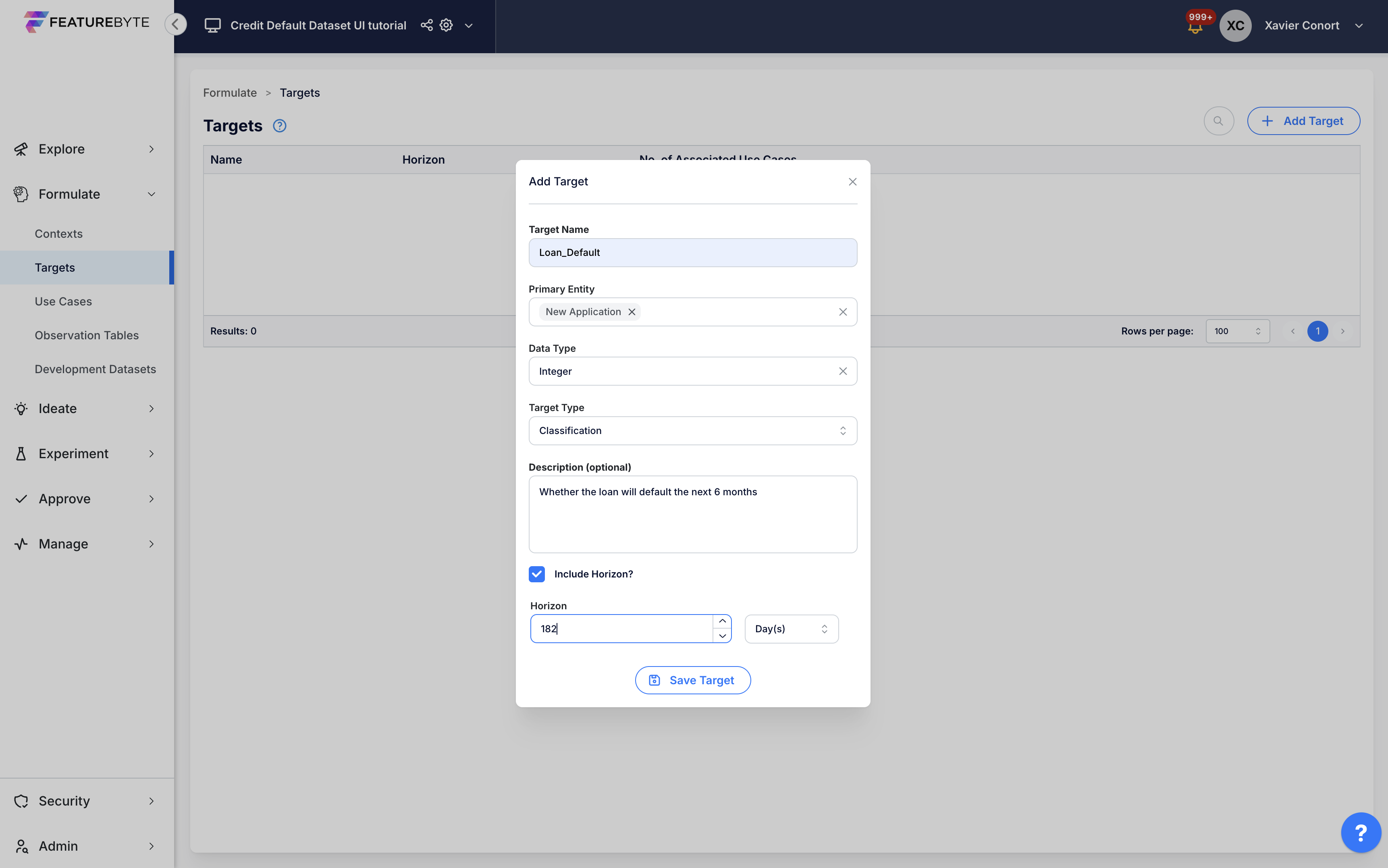 Create Declarative Target