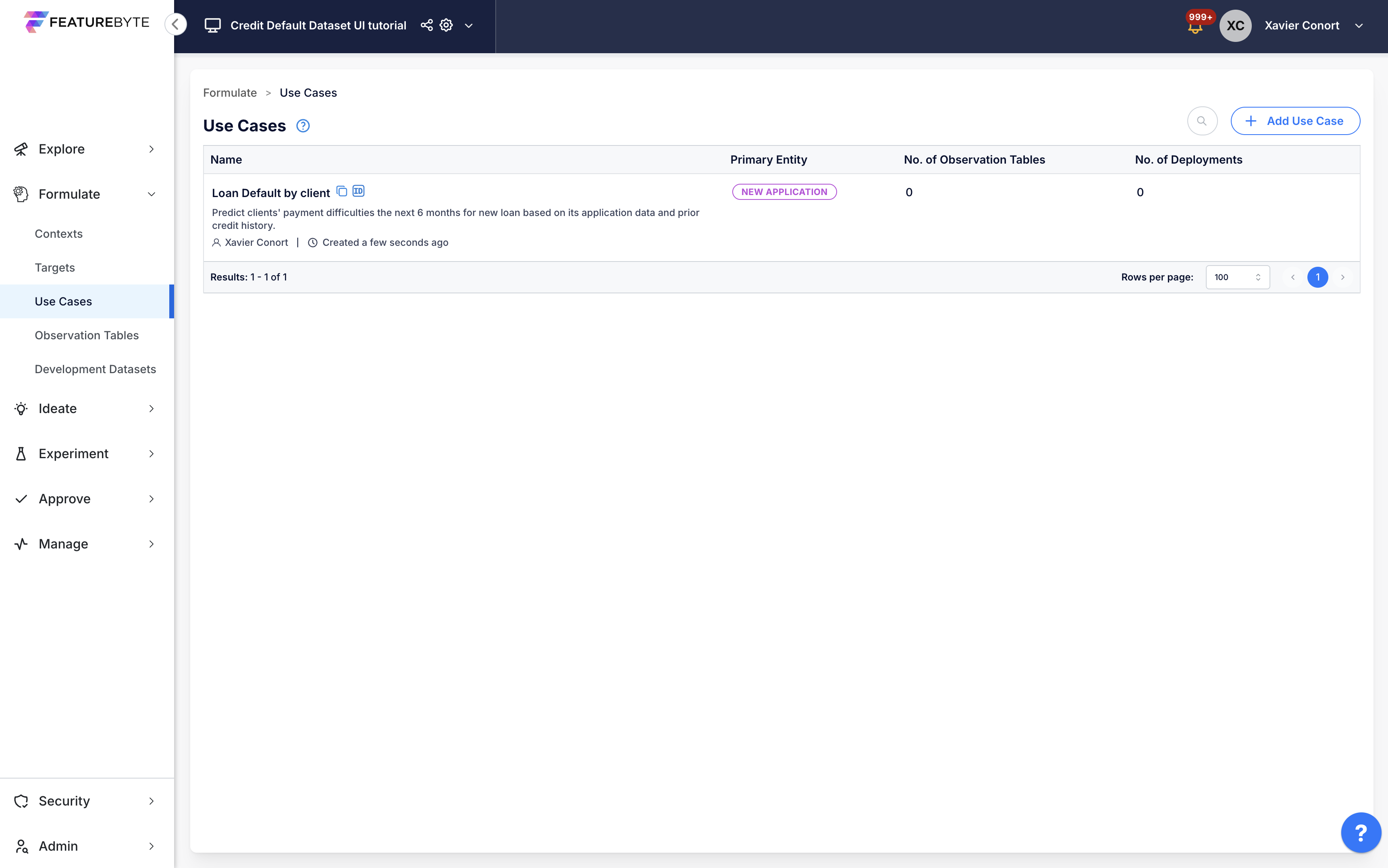Use Case Catalog