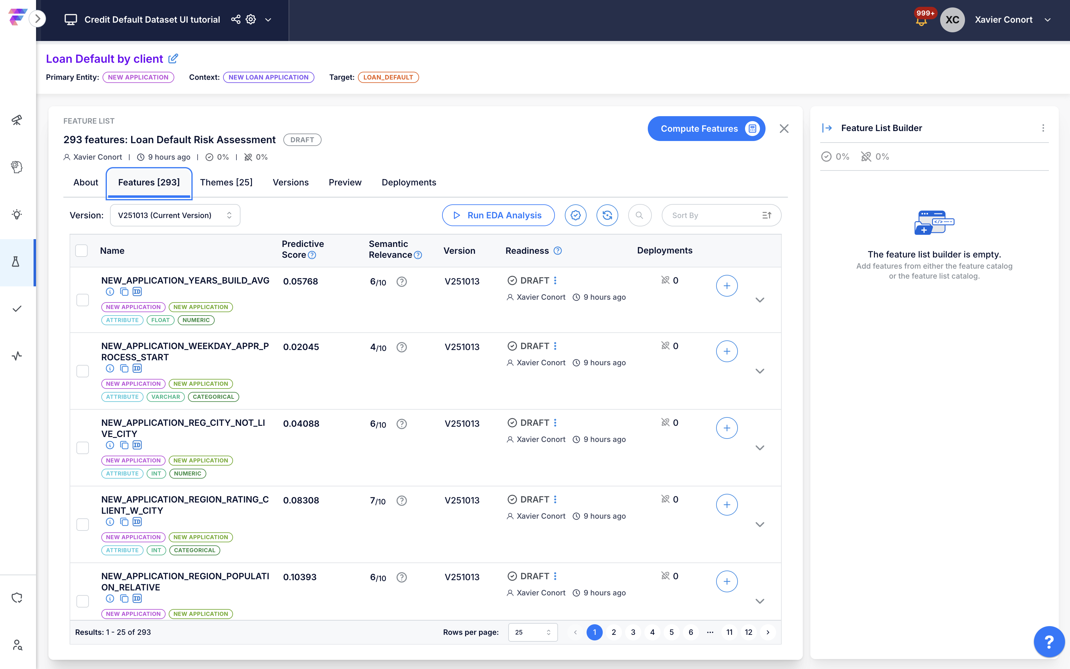 Feature tab