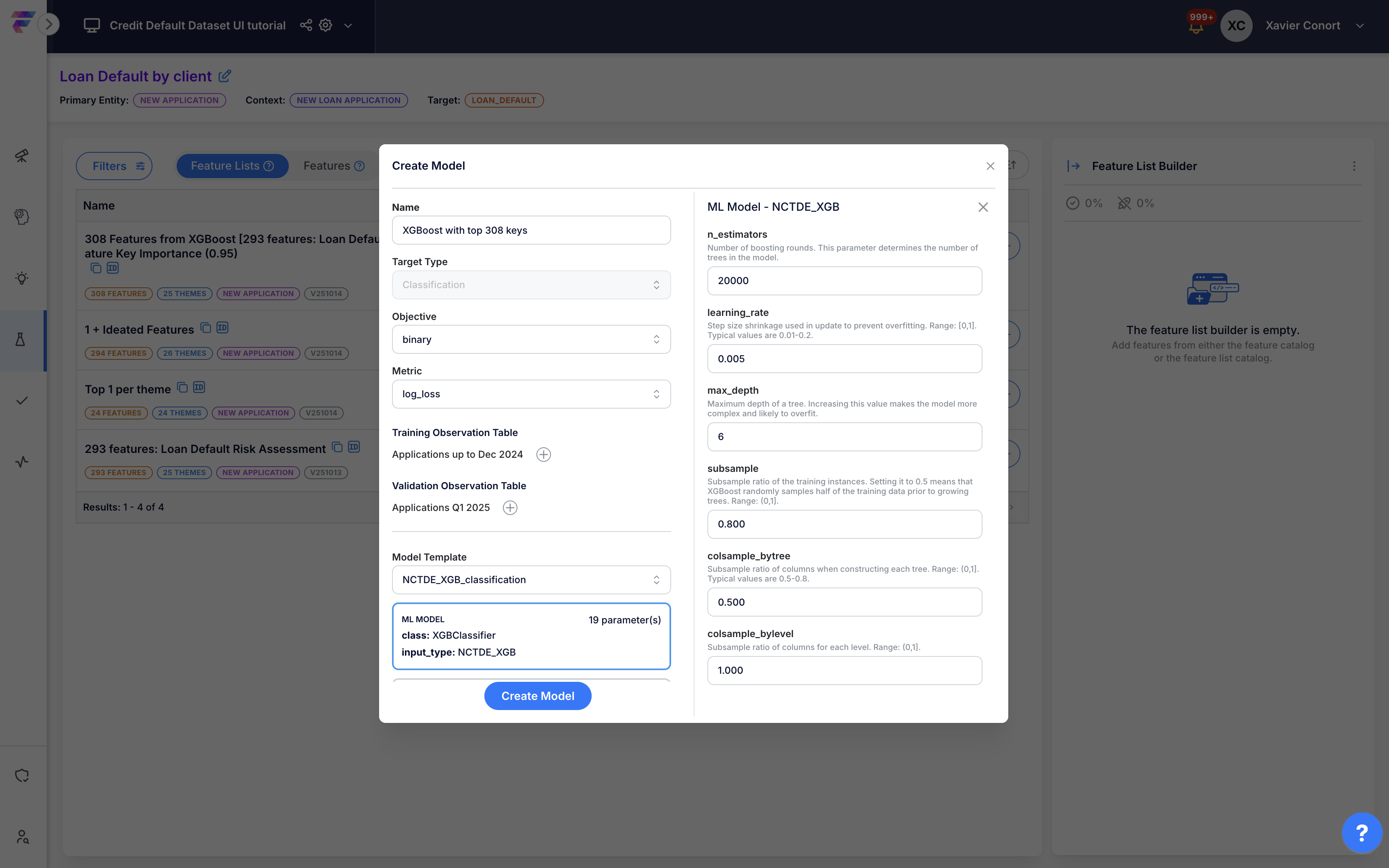 Configure model