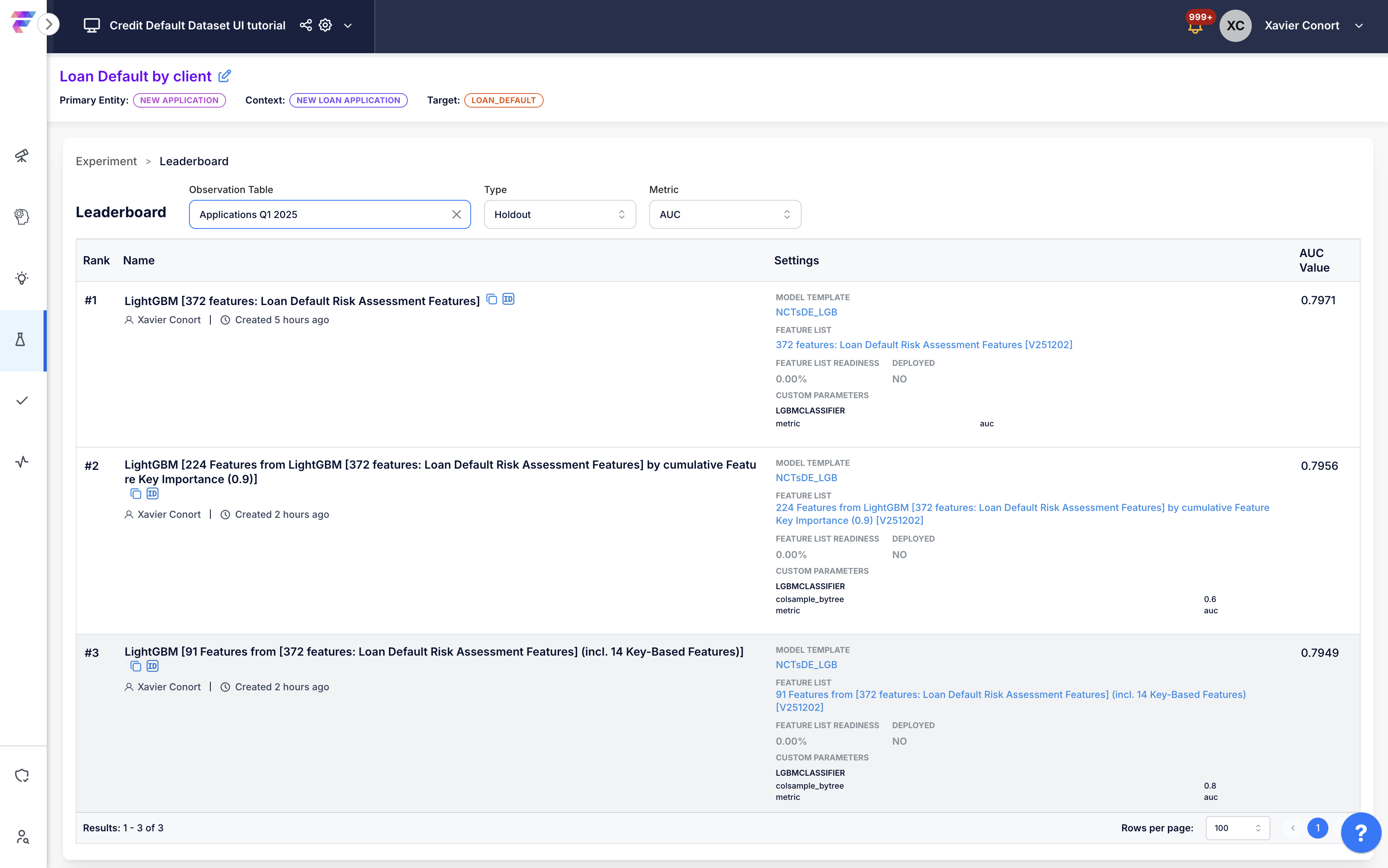 Leaderboard configuration