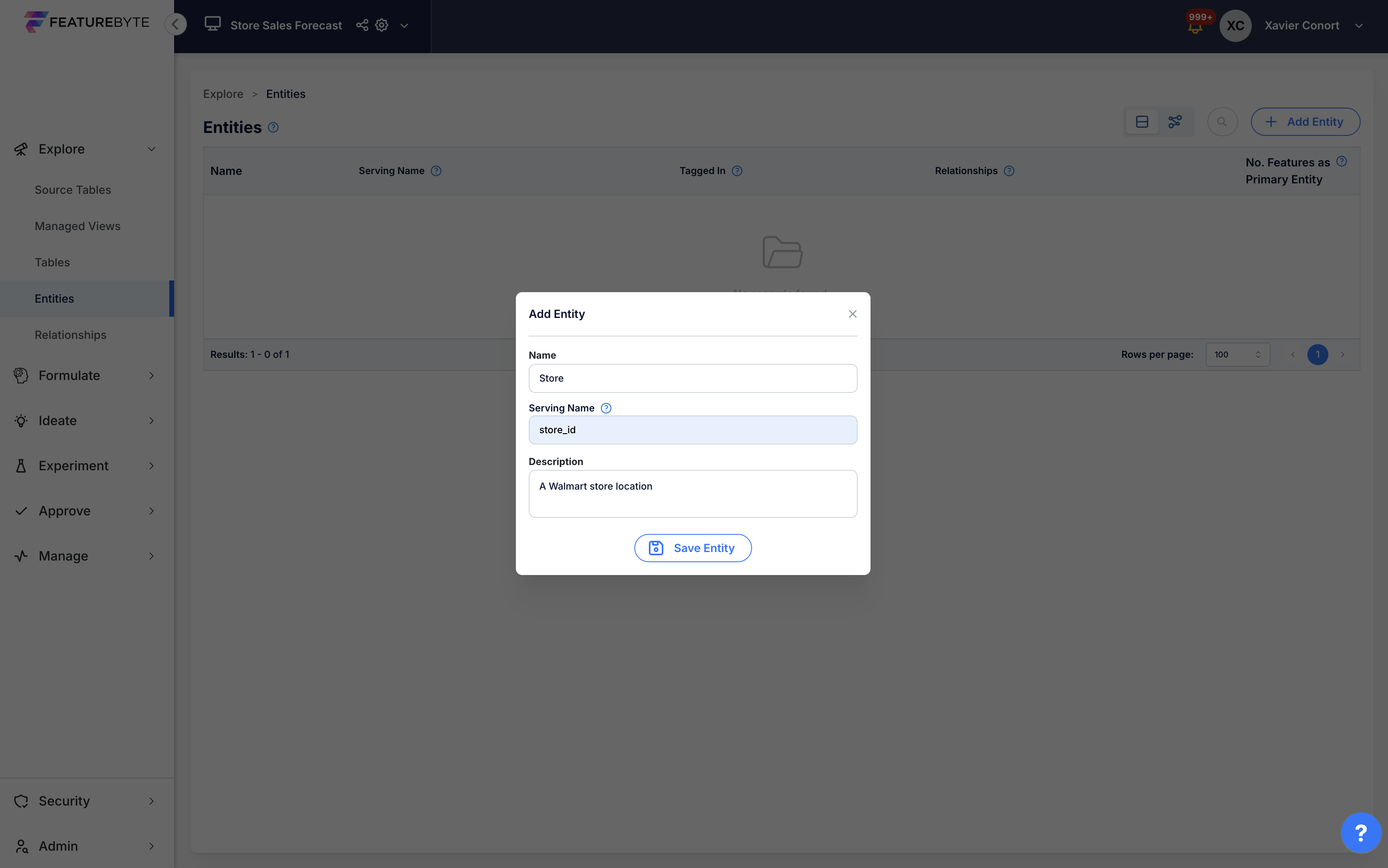 Register Store Entity
