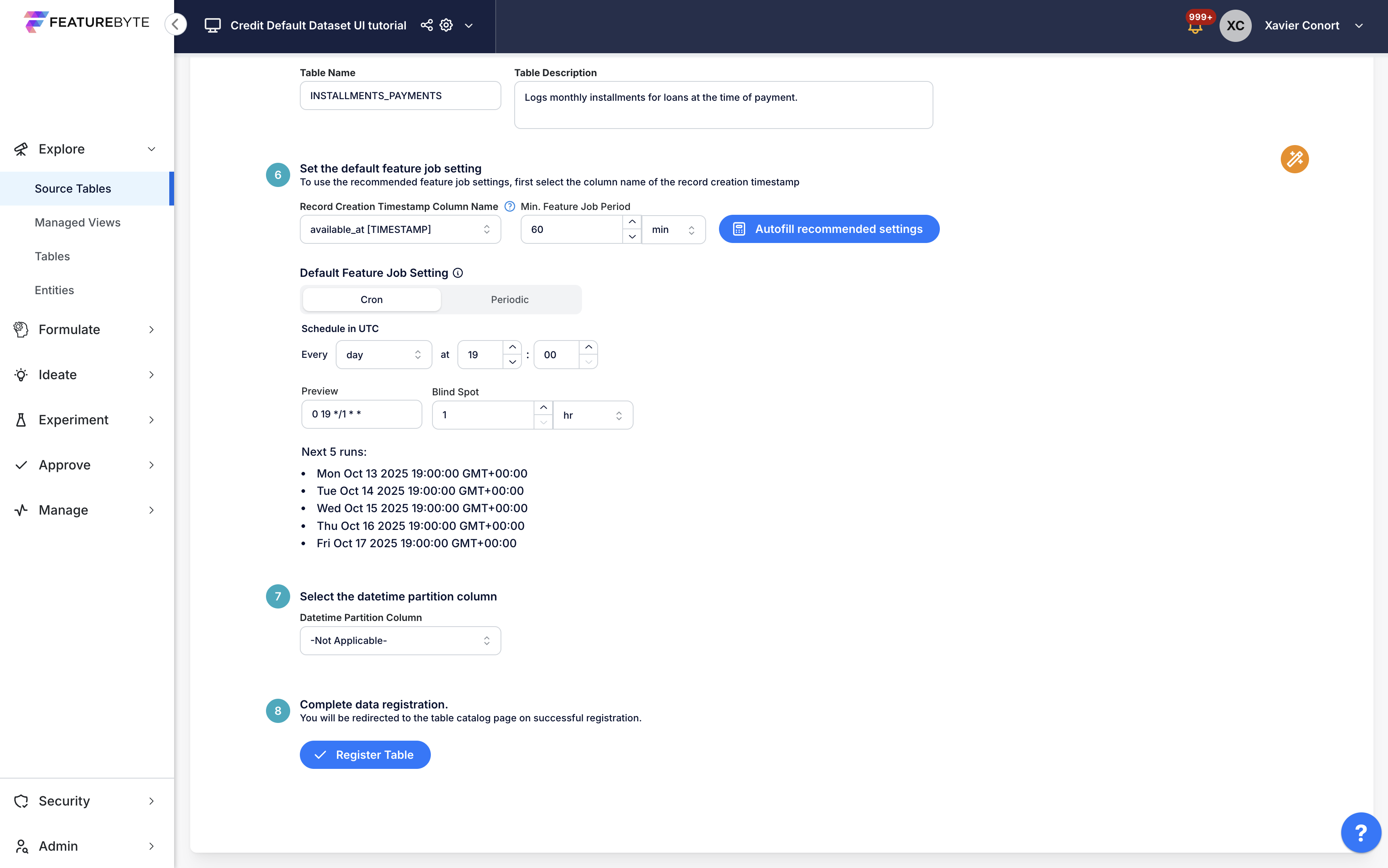 Register INSTALLMENTS_PAYMENTS