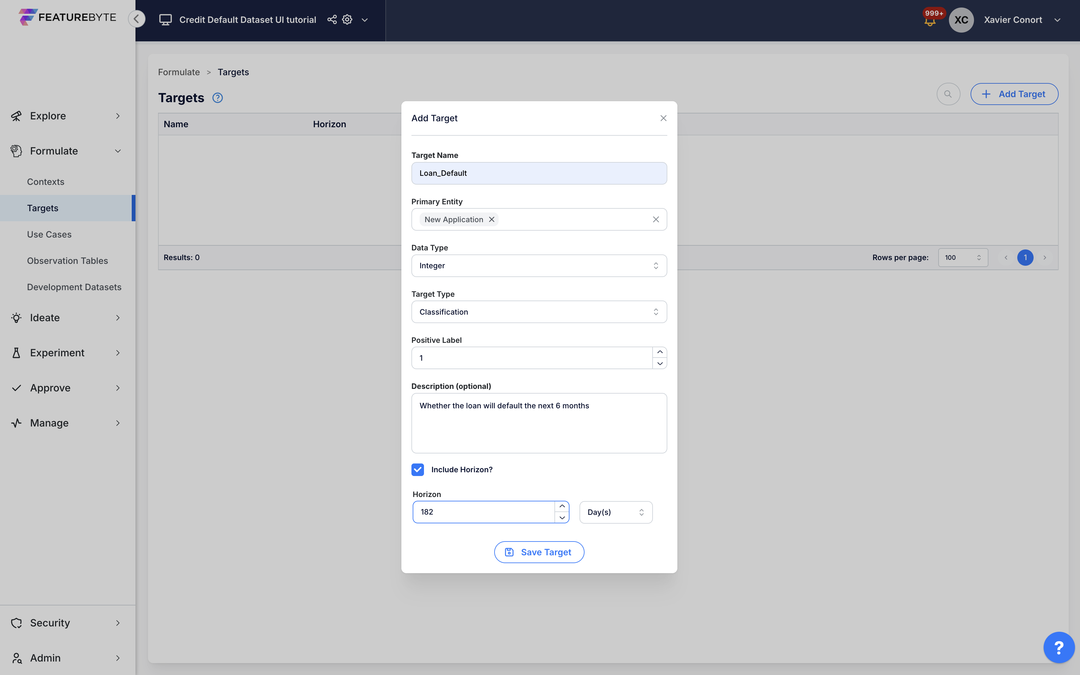 Create Declarative Target