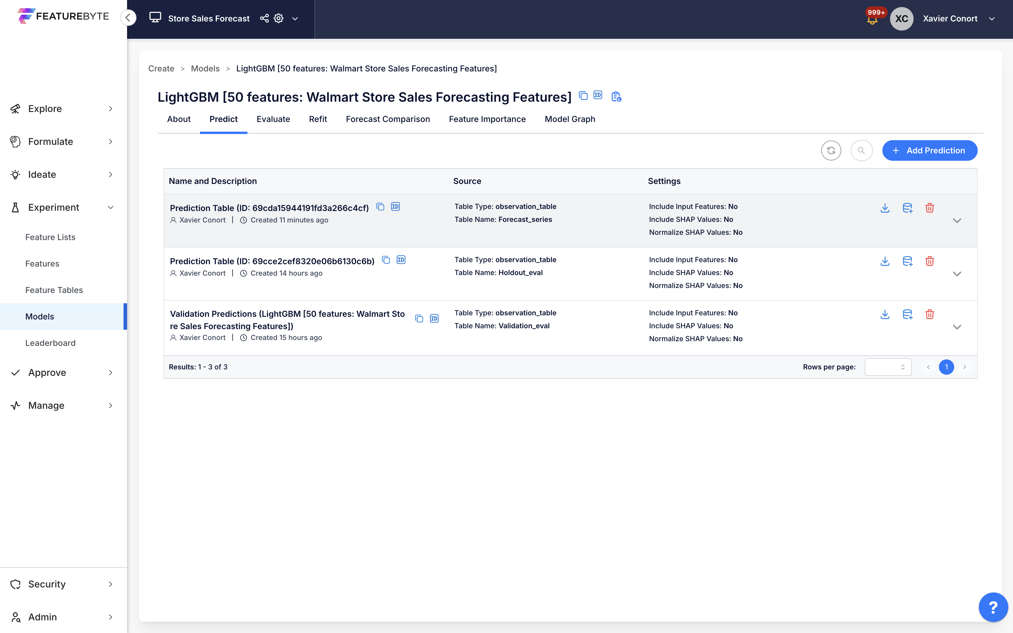 Select Forecast Series