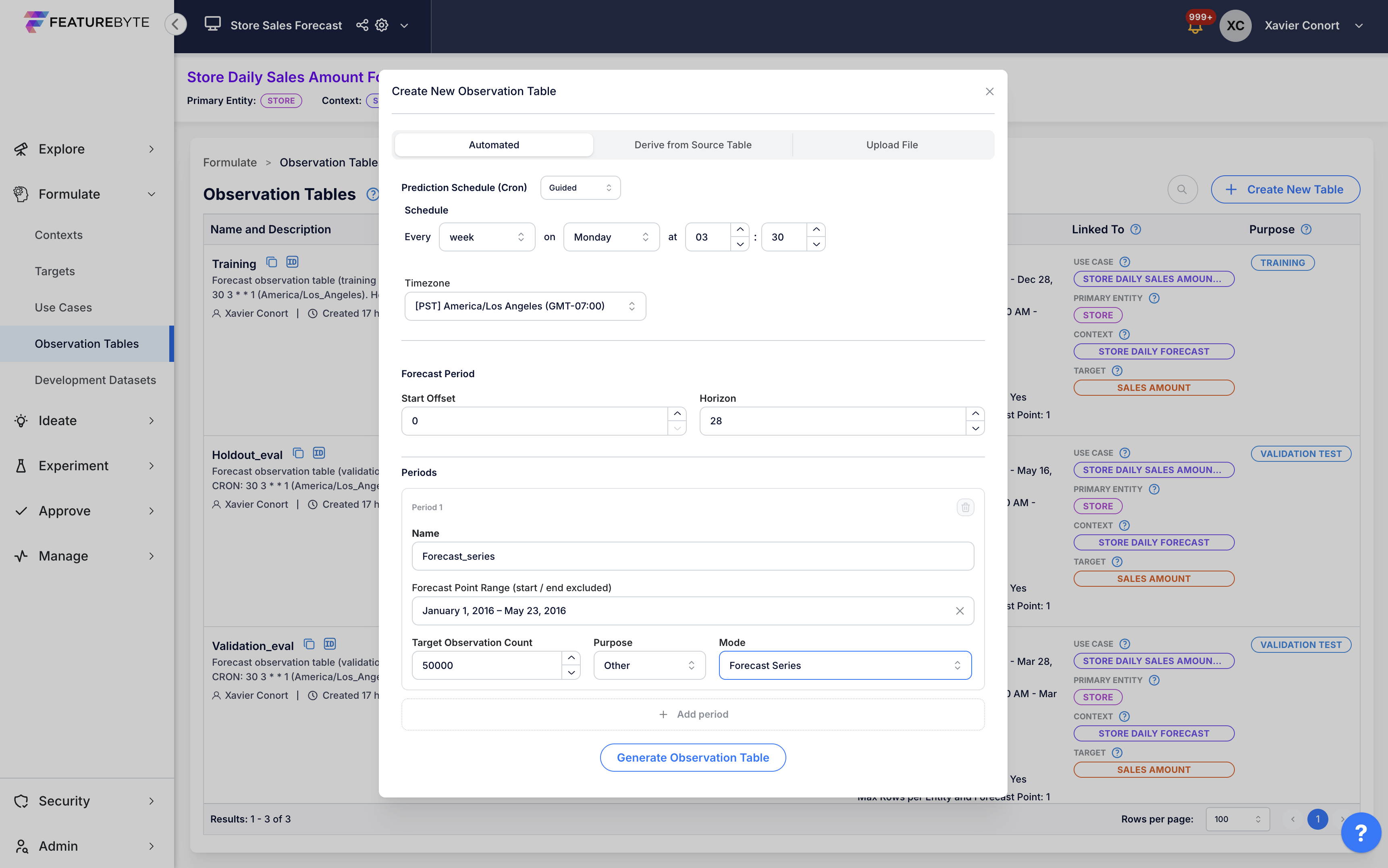 Create Forecast Series